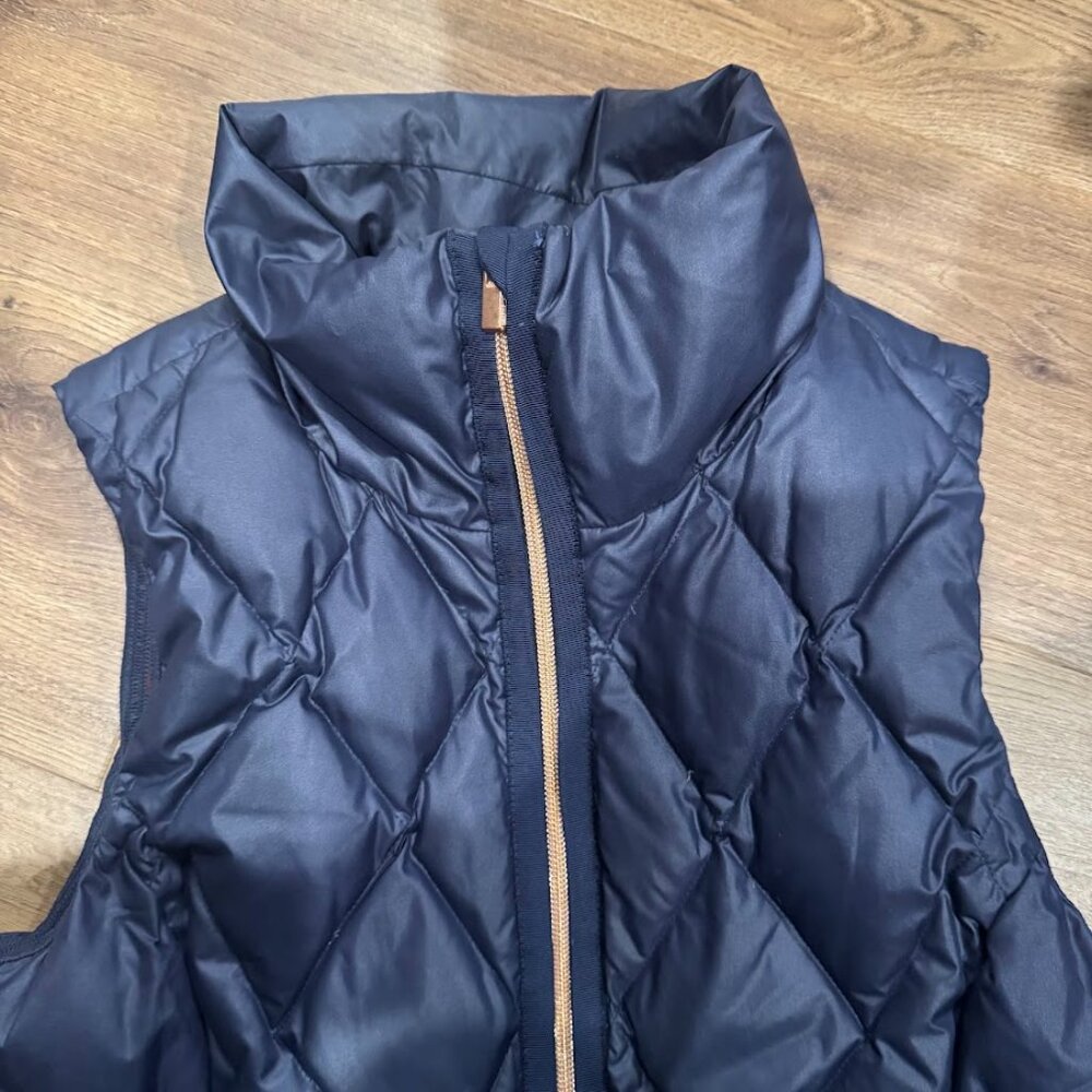 Athleta Navy Puffer Vest Size Small - Picture 2 of 5